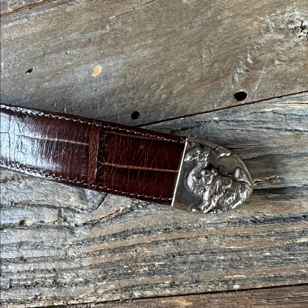 Brighton Museum collection vintage 1995 Noah’s Ark leather‎ belt Large